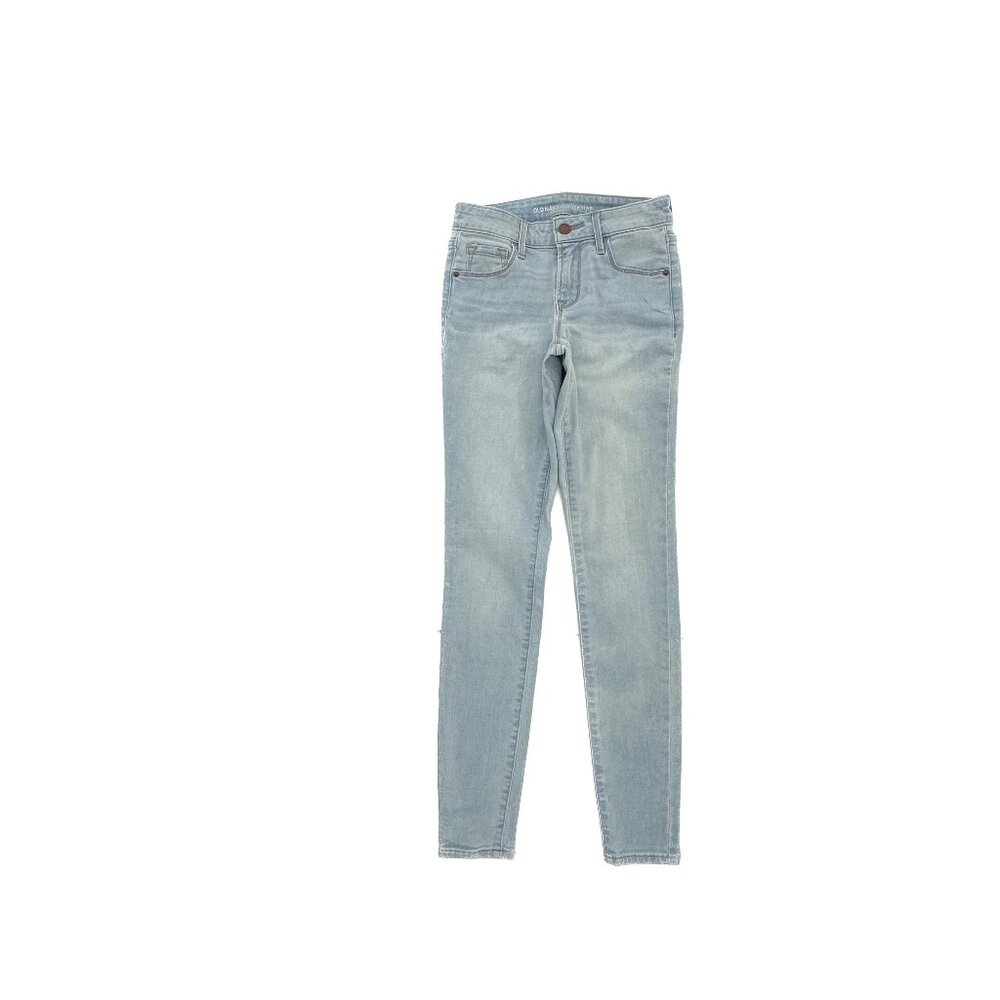Old Navy Rockstar Mid Rise Skinny Women's size 0 Light Blue Denim Jeans